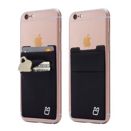 Cardly Wallet | Card and Money Holder for Cell Phone | Sticks On Case (Black 2)