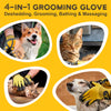 Pet Grooming and Bathing Gloves - Effective Pet Hair Remover for Cats, Dogs & Horses - Long & Short Fur - Deshedding Gloves for Pets