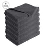 GLAMBURG 100% Cotton 6 Pack Bath Towel Set, Ultra Soft Bath Towels 22x44, Towels for Gym Yoga Pool Spa, Quick Drying & Highly Absorbent - Charcoal Grey