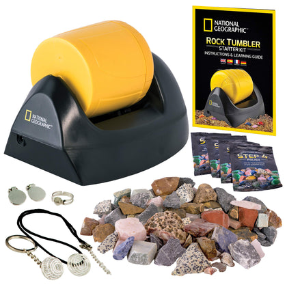 NATIONAL GEOGRAPHIC Starter Rock Tumbling Kit - Durable Leak-Proof Polisher for Kids Complete Geology Hobby Science Kit, Rocks and Crystals Kids, A Great STEM Activity