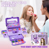 54 Pcs Kids Makeup Kit for Girls, Princess Real Washable Pretend Play Cosmetic Set Toys with Mirror, Non-Toxic & Safe, Birthday Gifts for 3 4 5 6 7 8 9 10 Years Old Girls Kids (Purple)