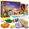 NATIONAL GEOGRAPHIC Mega Arts and Crafts Kit for Kids - Kids Paint Marbling & Air Dry Pottery Craft - Create Glass Tile Mosaics, Paint Marbling Art & Air Dry Clay Projects