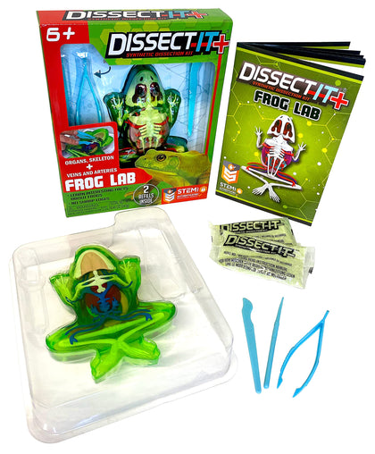 Dissect-It Plus Upgraded Frog Dissection Toy Kit, Realistic Lab Experience, No Use of Real Frog! No Odor, Squishy Gelatin, STEM Projects, Animal Science & Anatomy Home Learning for Kids, Boys, Girls