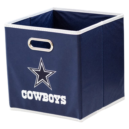 Franklin Sports NFL Dallas Cowboys Collapsible Storage Bin NFL Folding Cube Storage Container Fits Bin Organizers Fabric NFL Team Storage Cubes One Size