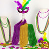 100PCS Mardi Gras Beads, Green Purple Gold Metallic Mardi Gras Beads Necklaces Accessories Bulk, Mardi Gras Carnival Beads Necklace Accessories for Parade Throws Party Decorations Supplies Favors