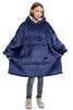 Catalonia Blanket Hoodie for Kids, Oversized Wearable Sherpa Sweatshirt Pullover for 7-16 yr Teens Youth, Kids Gift Idea