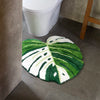 FrecklePot Albo Monstera Non Slip Bath Mat or Kitchen Tufted Rug | Plant Leaf Shaped Kids Pets Floor Mat Carpet, Green, 30