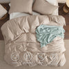 Bedsure 100% Washed Cotton Duvet Cover King Size - Warm Sand Minimalist Cotton Duvet Cover Set Linen Like - 3 Pieces with 2 Pillow Shams (Warm Sand, King, 104