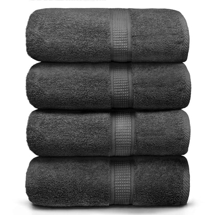 Ariv Towels 4-Piece Large Premium Cotton Bamboo Bath Towels Set for Sensitive Skin & Daily Use- Soft, Quick Drying & Highly Absorbent for Bathroom, Gym, Hotel & Spa- 30