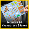 Paladone Super Mario Bros. Fridge Magnets - Features 80 Magnetic Characters and Icons