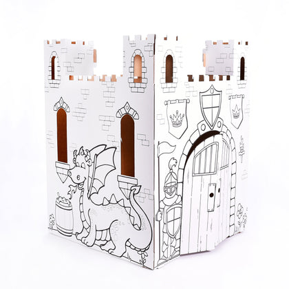 Easy Playhouse Fairy Tale Castle - Kids Art and Craft for Indoor and Outdoor Fun, Color, Draw, Doodle - Decorate and Personalize a Cardboard Fort, 32