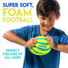 Franklin Sports Foam Football - Perfect for Practice and Backyard Play - Best for First-Time Play and Small Kids - Spiral Football - 9 inches, Yellow/Blue