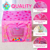 PLAY 10 Princess Castle Kids Pink Play Tent Foldable Pretend Playhouse for Girls Indoor & Outdoor Fun,Easy to Folding Back,37 * 28 * 40inch,Big Enough for 2-3 Little Kids Play Together