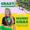 JOYIN 72 PCS Mardi Gras Beads Necklace, Gold, Green, Purple Metallic Colors Necklaces Set for Mardi Gras Party Favors Supplies, Costume Accessories, Masquerade, Accessories