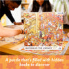 Mayhem in The Library: Book Jigsaw Puzzle for Adults (1000 Pieces) Filled with 101 Riddles to Solve