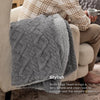 Bedsure Sherpa Throw Blanket for Couch Sofa - Fuzzy Soft Cozy Blanket for Bed, Fleece Thick Warm Blanket for Winter, Grey Fall Throw Blanket, 50x60 Inches