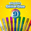 CRAYOLA Washable Glitter Glue - Assorted Colours (Pack Of 9) | Add Some Extra Sparkle To Your Arts & Crafts! | Ideal Kids Aged 3+