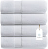 White Classic Luxury White Bath Towels Extra Large | 100% Soft Cotton 700 GSM Thick 2Ply Absorbent Quick Dry Hotel Bathroom Towel for Home, Gym, Pool | 27x54 Inch | White | Set of 4