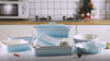 KOOV Individual Lasagne Pan Deep, Rectangular 9x13 Baking Dish, Ceramic Baking Dish, Bakeware for Tapas, Roasting, Casserole Dish for Oven, (Haze Blue)