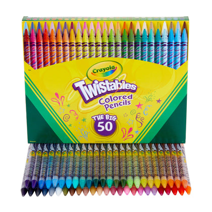 Crayola Twistables Colored Pencil Set (50ct), Kids Art Supplies, Colored Pencils For Kids, Unique Holiday Gifts, Stocking Stuffers, 4+ [Amazon Exclusive]