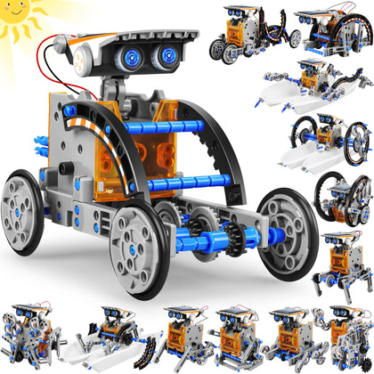STEM 13-in-1 Education Solar Power Robots Toys for Boys Age 8-12, Educational Toy DIY Science Kits for Kids, Building Experiment Robotics Set Birthday Gifts for 8 9 10 11 12 Years Old Boys Girls Teens
