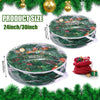 Pftjujudan 4PCS Christmas Wreath Storage Container,24In Dual Zippers Wreath Storage Bag,Clear Plastic Garland Container with Reinforced Handles,Extra Large Holiday Wreaths Container(4PCS, 24Inch)