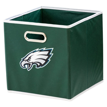 Franklin Sports NFL Philadelphia Eagles Collapsible Storage Bin - NFL Folding Cube Storage Container - Fits Bin Organizers - Fabric NFL Team Storage Cubes