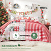 GRT Christmas Quilts Queen/Full Size - Reversible Christmas Quilt Set Lightweight Red Plaid Quilt Bedding Set - Xmas Santa Snowman Pattern Printed Quilted Bedspread Coverlet with Pillow Shams