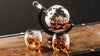 Kemstood Whiskey Decanter Sets for Men - Etched World Globe Design with Wood Stand & 2 Glass - Ideal for Dignified Drinking, Home Decor - Unique Whiskey Gifts for Men - 28 oz / 850 ml Capacity