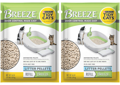 Purina Tidy Cats Litter, Breeze Litter Pellets to be Used with Breeze Litter System, Prevents Dust and Tracking, 3.5 LB Each (Pack of 2)