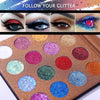 UCANBE Pro Glitter Eyeshadow Palette - Professional 16 Colors - Chunky & Fine Pressed Glitter Eye Shadow Powder Makeup Pallet Highly Pigmented Ultra Shimmer for Face Body