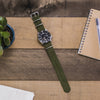 Benchmark Basics Nylon Watch Band - Waterproof Ballistic Nylon One-Piece Military Watch Straps for Men & Women (18mm, Army Green)