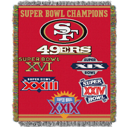 Northwest Company NFL San Francisco 49ers Woven Tapestry Throw Blanket, 48