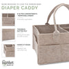 Parker Baby Diaper Caddy - Nursery Storage Bin and Car Organizer for Diapers and Baby Wipes - Oatmeal