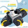 GoHimal Pet Carrier Airline Approved Pet Carrier,4 Sides Expandable Cat Carrier Bag Large Soft Sided Pet Travel Carrier Dog Carrier Backpack with Remove Fleece Pad (Large, Blue)
