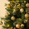 QinYing 24pcs 2.36'' Christmas Balls Ornaments Shatterproof Colorful Glittering Baubles Set Xmas Tree Pendants Holiday Party Balls Decoration(Rose Gold & Gold 6cm)