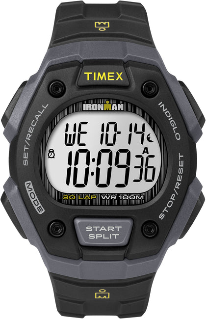 Timex Men's TW5M09500 Ironman Classic 30 Black/Gray Resin Strap Watch