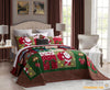 CHIXIN Christmas Oversized Bedspread King Size, Santa Claus Pattern Bedding Quilt, Rustic Lodge Plaid Patchwork Coverlet Set, Lightweight & Soft Microfiber, 4 Piece, King/Cal King