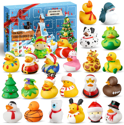 Advent Calendar 2023, Rubber Duck 24 Days of Countdown Christmas, Fun Duckie Bath Toys for Toddlers, Baby Shower Party Favors, Gifts Girls Advent Calendars 2023 Kids 1, 2, 3, 4, 5 Year Old, Xmas Ducks
