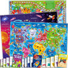 3X Set Learning Board Games for Kids 6-8 - Educational Trivia Cards Ages 8-12 by QUOKKA - | Travel United States | World Map | Explore Outer Space | - Gift for Children and Teens 4-8