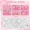 OHOME 181 PCS Valentines Stickers with Giant Coloring Poster - Valentines Day Crafts for Kids - Valentines Day Decorations - Valentines Treats Favors - Valentines Day Gifts for Kids Classroom