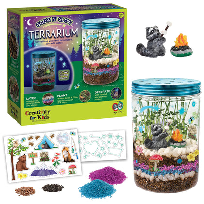 Creativity for Kids Grow 'N Glow Terrarium Kit for Kids - Educational Science Kits Ages 6-8+, Kids Gifts for Boys and Girls, Craft and STEM Projects