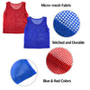 Super Z Outlet 12-Pack Nylon Mesh Team Practice Jerseys for Youth Sports (Red/Blue)