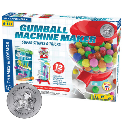 Thames & Kosmos Gumball Machine Maker Lab - Super Stunts & Tricks | Build Your Own Gumball Machines with Lessons In Physics & Engineering | 12 Experiments | Includes Delicious Gumballs | Award Winner