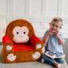 Animal Adventure Sweet Seats | Soft Plush Children's Character Chair-Curious George, Red/Brown