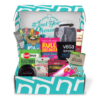 THE RUNNER BOX: Gift Box for Runner Birthdays, Race Days, and More. (12ct) Hand-Picked Assortment of Premium Running Accessories, Healthy Snacks, Energy Bars, Protein, and Body Care.