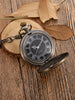 Mudder Vintage Roman Numerals Scale Quartz Pocket Watch with Chain (Bronze)