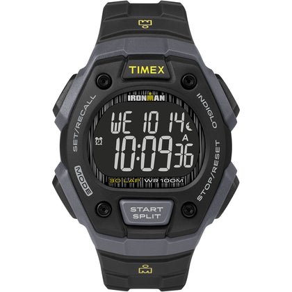 TIMEX Men's IRONMAN Classic 30 38mm Watch - Gray & Black Case Negative Display with Black Resin Strap
