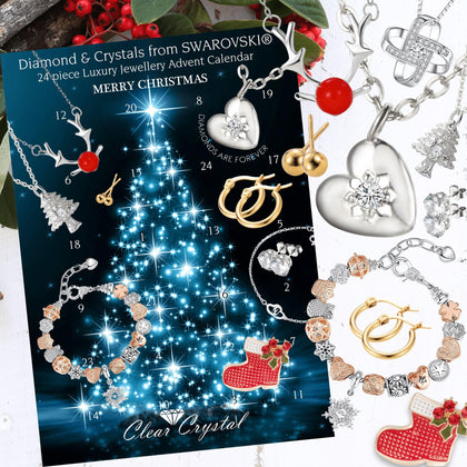 Clear Crystal Diamond & Crystal Jewellery Advent Calendar
