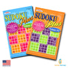 VARIETY SAVINGS 4-Pack 350+ Sudoku Puzzles for Adults, with Tips & Tricks, Puzzle Books for Adults & Seniors, Aging Seniors Brain Stimulation Activity Books, Large 8 X10 and Digest  5 X 8 Combo